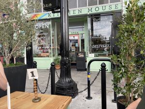 Outdoor seating during pandemic  at Kitchen Mouse in Los Angeles