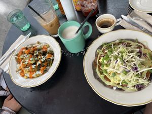 Buffalo mac and huevos rancheros  at Kitchen Mouse in Los Angeles