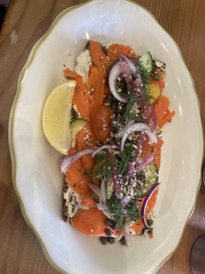 Vegan lox   at Kitchen Mouse in Los Angeles