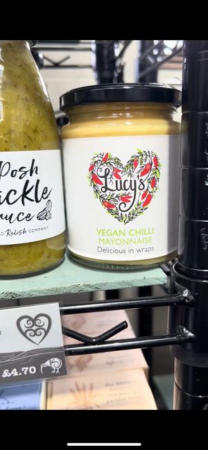 Vegan mayo  at KJ's Bothy Bakery in Scotland