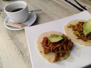 Breakfast tacos with scrambled tofu at Zoe Food in Gran Canaria