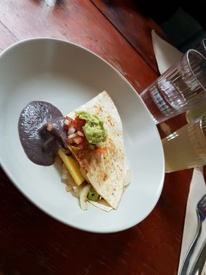 vegan enchilada (Mexican theme on todays menu) at Zoe Food in Gran Canaria