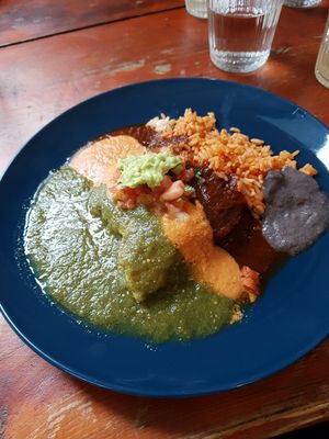 vegan enchilada (Mexican theme on todays menu) at Zoe Food in Gran Canaria