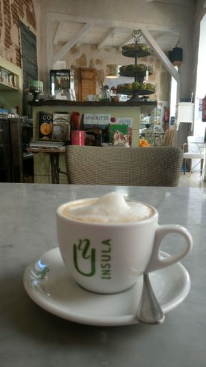 Cappuccino with vanilla soy milk  at Zoe Food in Gran Canaria