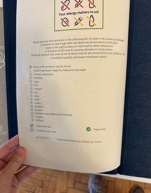 Steakhouse clear labels  at Hotel Eden Roc in Campania