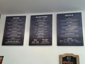 menu at Nekter Juice Bar in West Los Angeles