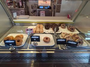 Vegan donuts case at Glam Doll Donuts - Eat Street in Minneapolis