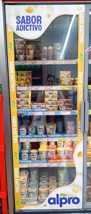 Vegan joghurts at Hiper Centro Campos in Illes Balears