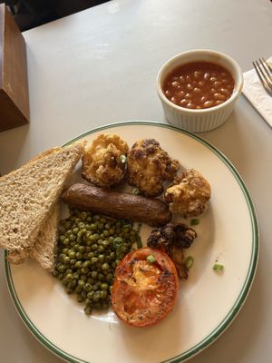 The full vegan festival 16,80€, Baked beans 3,80€  at Rascal's Café in Bruxelles