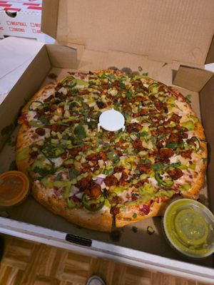Me Gustan Tus Pinas Vegan is SPICY at Pizzeria El Jefe in Chula Vista