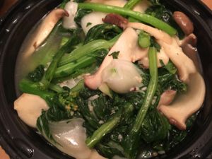 King mushrooms with Chinese greens at So Good in Ottawa