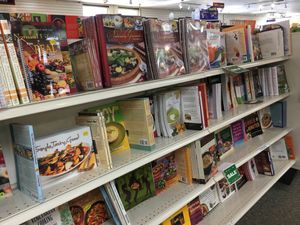 Lots of vegetarian and vegan cookbooks. at ABC Books and Health Foods in Clovis