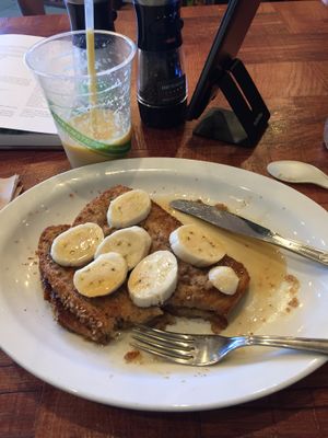 Vegan Coconut French Toast! at Under the Bodhi Tree in Pahoa