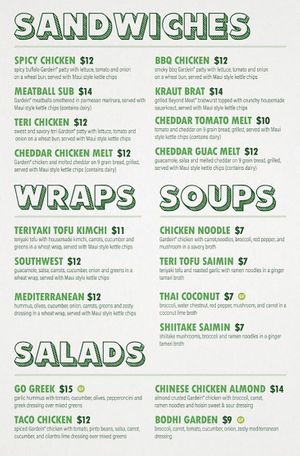 New Menu: 05/18/20 at Under the Bodhi Tree in Pahoa