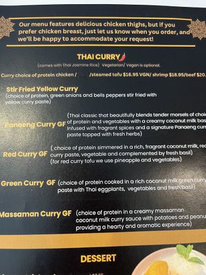 Option to make any vegan vegetarian   at Thai Riffic in Rochester