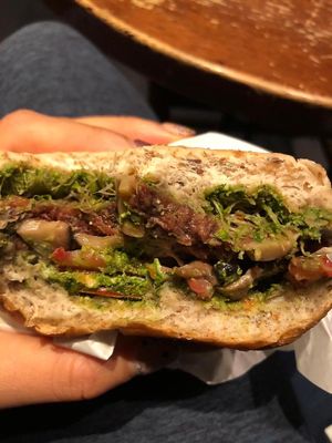 Pesto mushroom burger ♥️ at Ooh Cha Cha - Zhongzheng District in Taipei