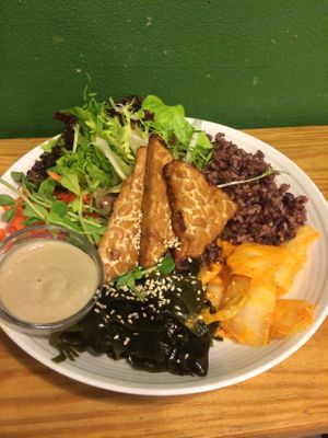 Macro bowl with bitter/poorly cooked tempeh. Otherwise it was yummy! at Ooh Cha Cha - Zhongzheng District in Taipei