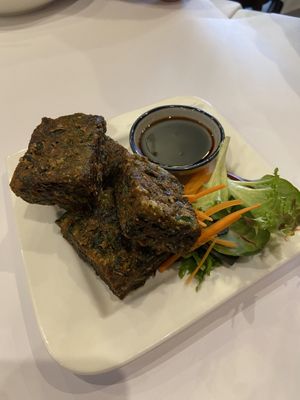 Chive cake  at Nakorn in Malvern