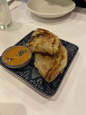 Roti with peanut sauce   at Nakorn in Malvern