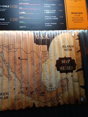 Quick pic of art next to counter at Tuco's Taqueria  in Castlebar