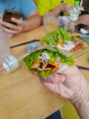 Wrap your own rolls at Tiệm Chay Thong Thả in Ho Chi Minh City