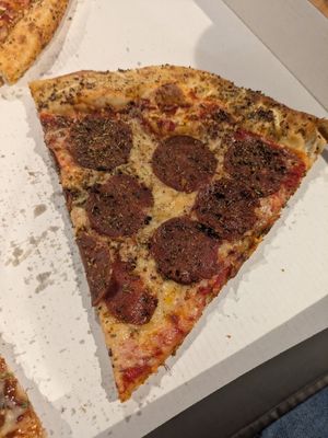 Fake ass pepperoni at Mikey's Late Night Slice in Dublin