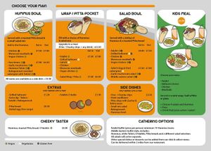 As well as menu items, there are usually specials/desserts; often vegan-friendly :-) at The Cheeky Pea in Kingston Upon Thames