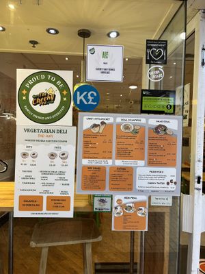 Menus, awards   at The Cheeky Pea in Kingston Upon Thames