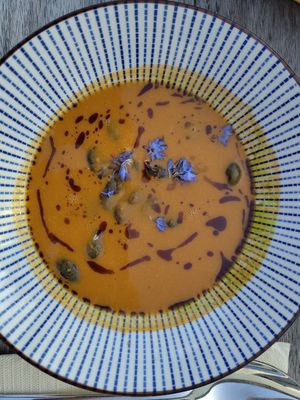 Sweet potato soup at Hafner Wirtshaus in Neuschoenau