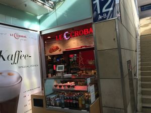 store front below track 12 at Le Crobag Veggie in Hannover