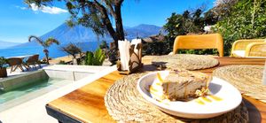 raw vegan white chocolate rose pie at Amo Atitlan (Amolo) in Sololá