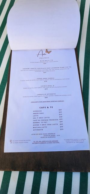 Menu at Amo Atitlan (Amolo) in Sololá