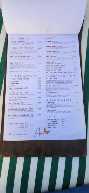 Menu at Amo Atitlan (Amolo) in Sololá