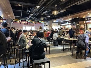 The seated area. Plenty of tables but be prepared to share a table since the place is very demanded.  at Fuhang Soymilk in Taipei