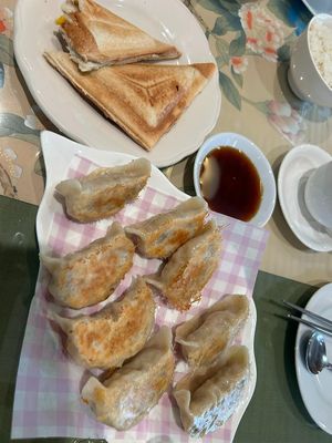 The corn-filled "pocket sandwiches" in the back at Water Drop Teahouse in Stafford