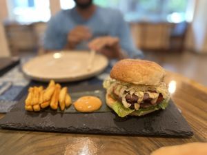 Meatless burger  at Vegan Fashion Café by House of Klothberg in Chennai