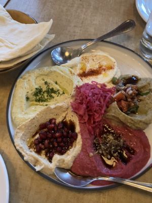 Feast of Dips Sampler  at Nuba Cafe - Yaletown in Vancouver