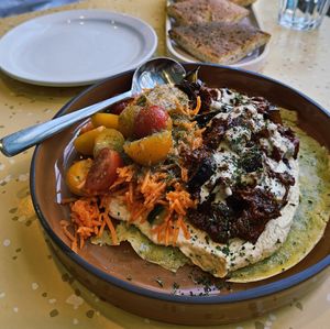 Socca Omelette - Gluten-free amd Vegan at Nuba Cafe - Mount Pleasant in Vancouver