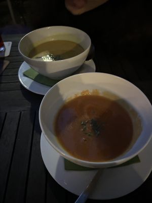 Carrot ginger and coconut curry soup   at Bebop in Vienna