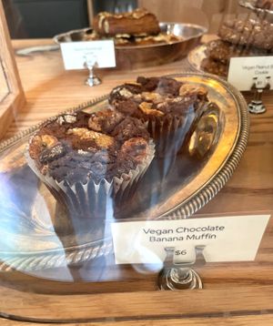 Vegan chocolate banana muffins   at Yours Truly  in Portland
