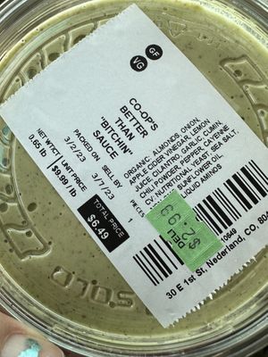 bichin sauce   at Mountain Peoples Co-op in Nederland