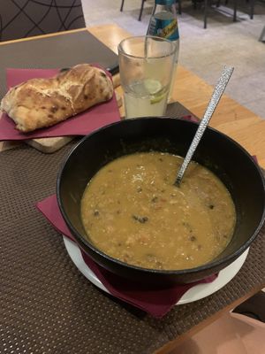 Manestra Bobici - Istrian bean, lentil, chickpea and vegetable stew with bread   at Bistro Paris in Primorsko-goranska županija