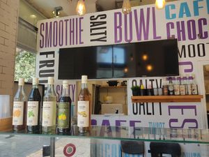 variety of syrups to mix into your drink at Twist Cafe & Creperie in Jerusalem District