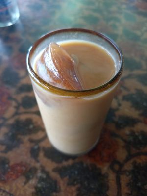 Iced Almond Coffee 🤎 at Leaf Eaters Cafe in Bocas Del Toro