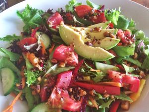 big salad (vegan) at Leaf Eaters Cafe in Bocas Del Toro