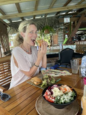We went back for lunch the next day..the grilled veggie panini was delicioso!  at Leaf Eaters Cafe in Bocas Del Toro