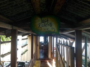 Passage leading to restaurant  at Leaf Eaters Cafe in Bocas Del Toro