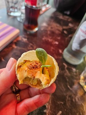 Amuse: panipuri at Brass Kaatje in Noord-holland