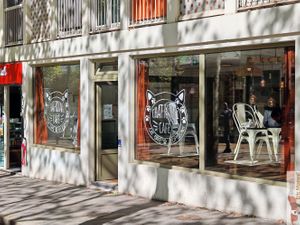 Facade at Chat-Rivari Café in Paris