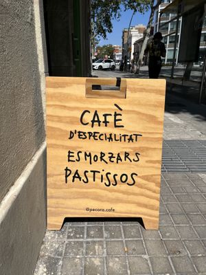 Sandwich board  at Pècora in Catalunya